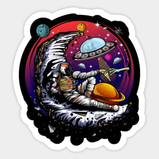 Space Moon Cheese Sticker